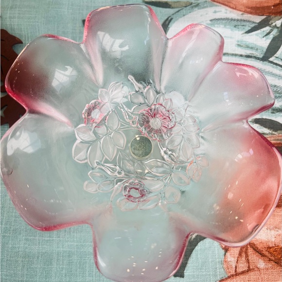 Mikasa Other - Vintage Pink Depression Footed Glass Bowl Scalloped Edges 5 3/4 Inches Tall